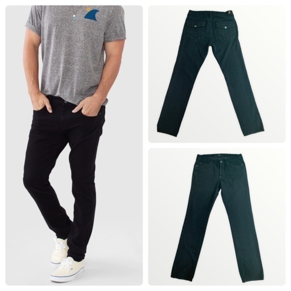 7 For All Mankind | 7 For All Mankind black denim flap pocket jeans size 32